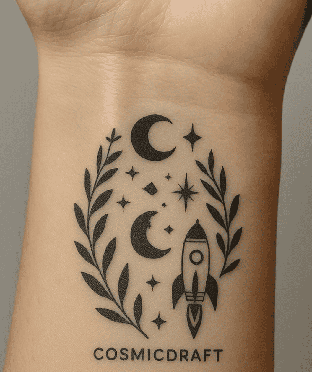 植物墨水纹身贴效果图